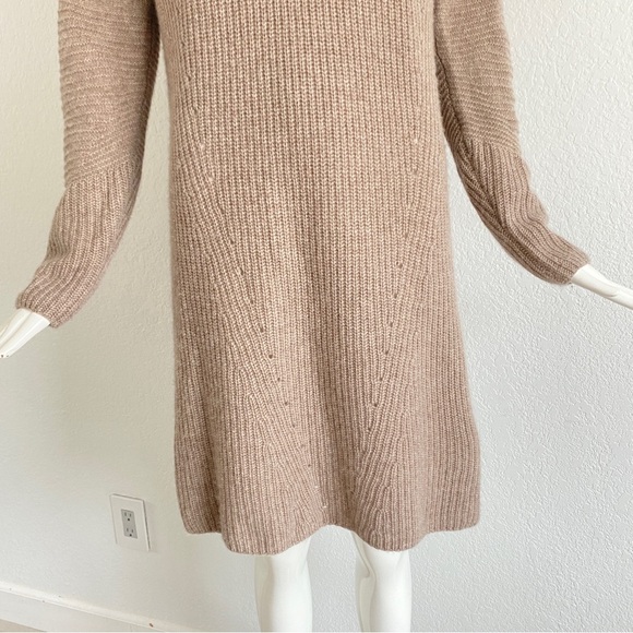 Hayden Cashmere Cowlneck beige cashmere sweater dress - Picture 4 of 10